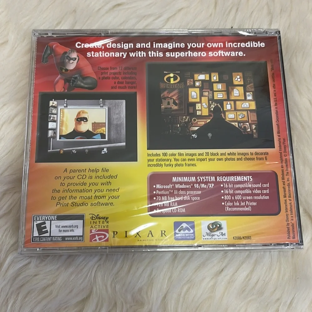 4/$25 The Incredibles PC-CD rom Print Studio